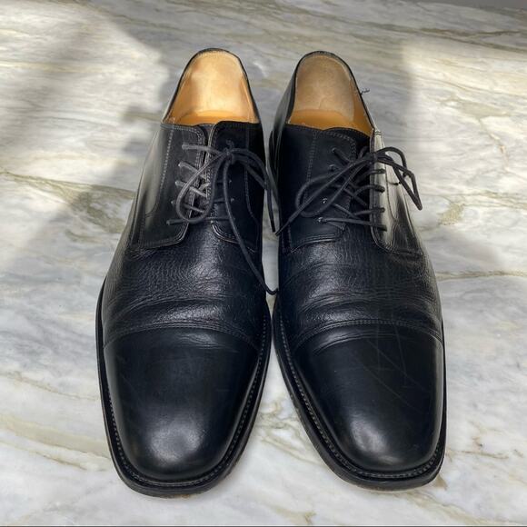 JOHNSTON & MURPHY Black Deer Leather Oxford Dress Shoe size Men’s 12 - Picture 4 of 8